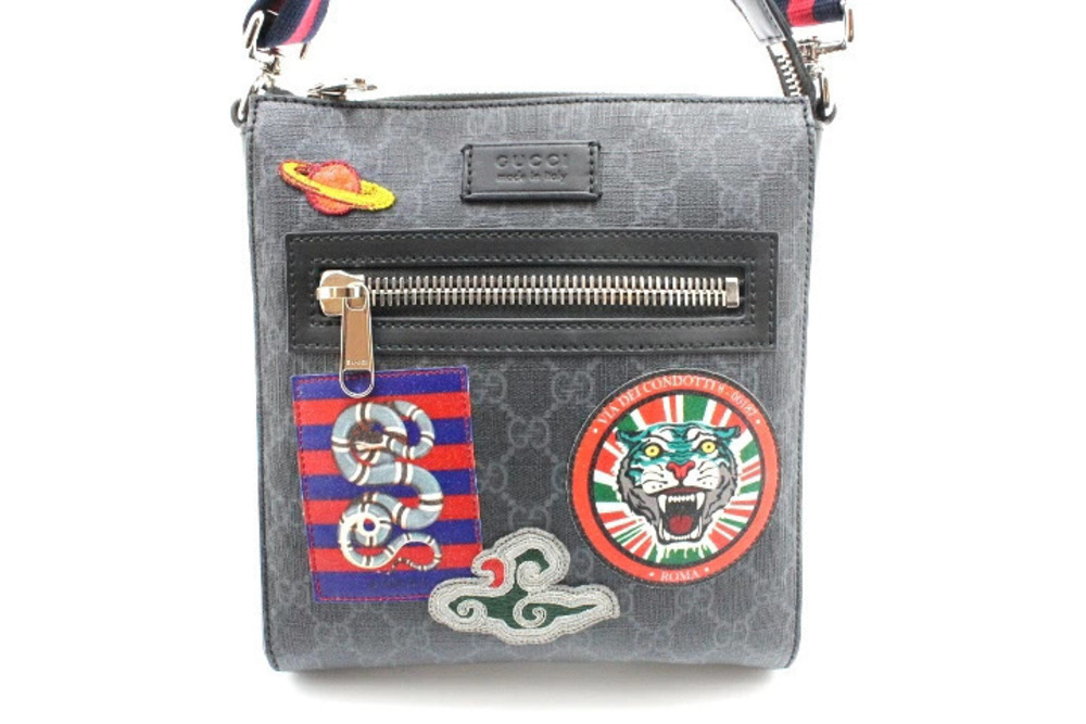 Gucci GG Courier Web Black Leather